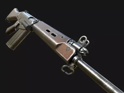 FN FAL - Game Ready HQ Weapon Model Low-poly 3D model