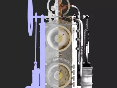 Mechanical clock 3D model