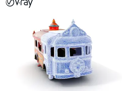 Ornate Vintage Bus D Model Pack Low-poly 3D model