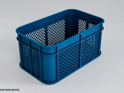 Plastic Crate Pack Low-poly 3D model