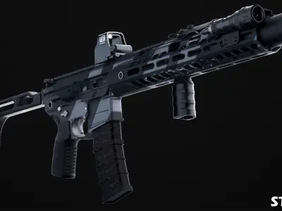 Sig Sauer MCX Virtus Game Ready Gun Low-poly 3D model