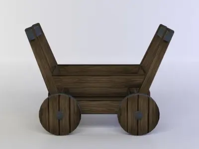 Small carriage Low-poly 3D model