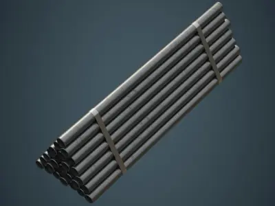 Industrial Pipes 3A Low-poly 3D model