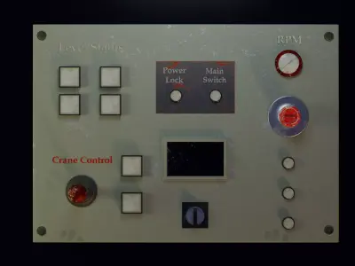  Vintage industrial control panel Low Poly Model Low-poly 3D model