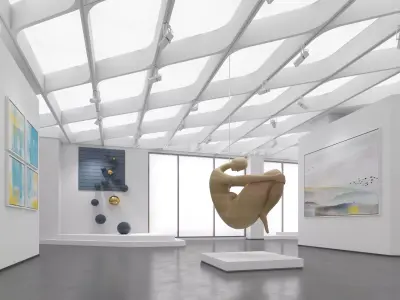 Art Gallery Exhibition Low-poly 3D model