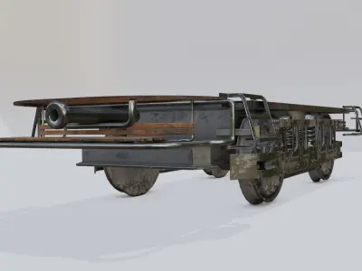 train wheels with pbr textures Low-poly 3D model