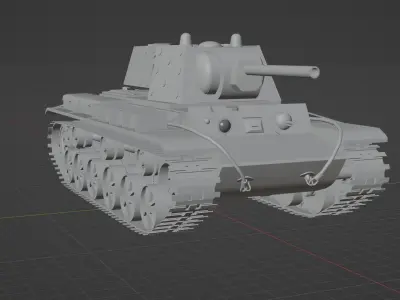 KV 1 Heavy Tank Low poly 3D model