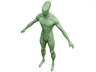 Realistic Alien Low-poly 3D model