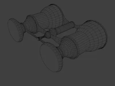 Binoculars vintage Low-poly 3D model