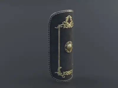 Roman shield scutum  Low-poly 3D model