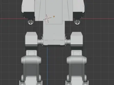 Low poly  military robot Low-poly 3D model