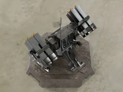Rocket launcher turret free Free 3D model
