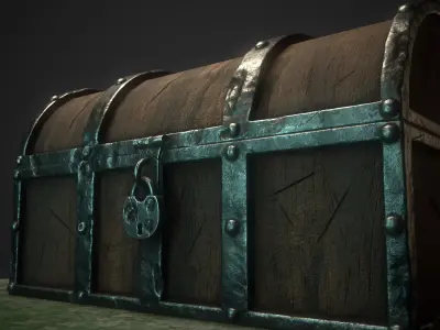 Old Chest Low-poly 3D model