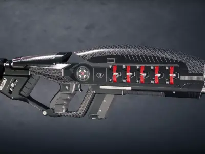 Modern SciFi Rifles Bundle 4 Low-poly 3D model