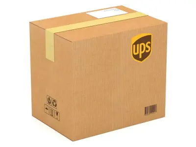 UPS Cardboard Box Low-poly 3D model