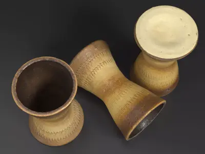 Ceramic Vase - Rustic Handcrafted Pottery Low-poly 3D model