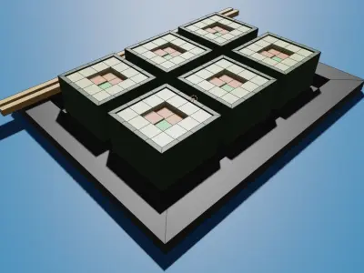 Sushi on tray with chopsticks Low-poly 3D model
