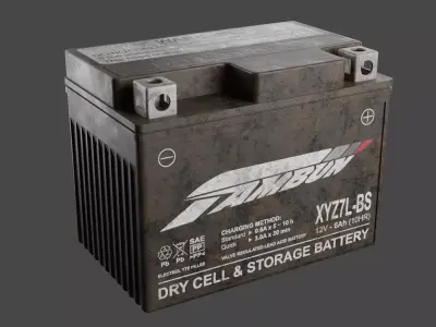 Motorcycle Battery Dirt Low-poly 3D model get