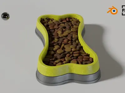 Dog bowl shaped 04 3D model