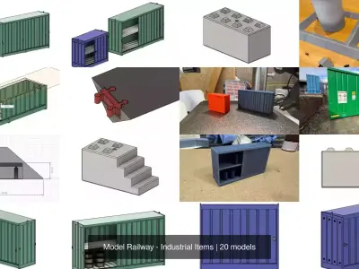 Model Railway - Industrial Items 3D Model Pack