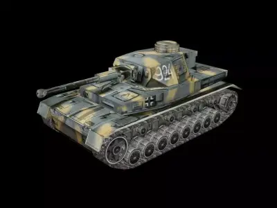 Tank model world of tanks - tiger Low-poly 3D model