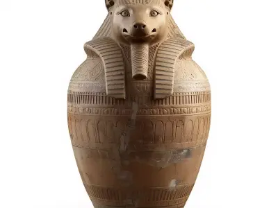 Ancient Egyptian Canopic Jar Asset 3D model