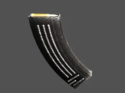 AK47 game ready low poly rifle Free low-poly 3D model