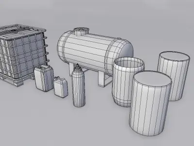 Collection - Liquid tanks Low-poly 3D model
