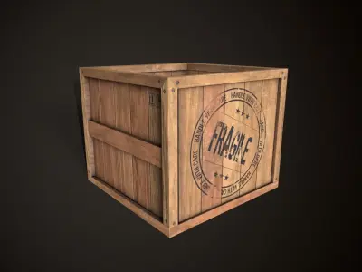Wooden Crate-2 Low-poly 3D model