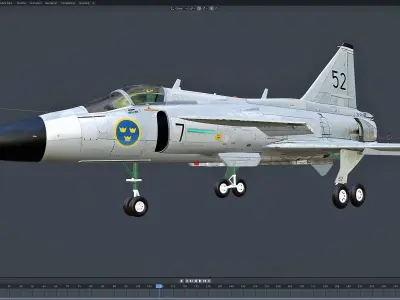 SAAB VIGGEN aircraft Free 3D model