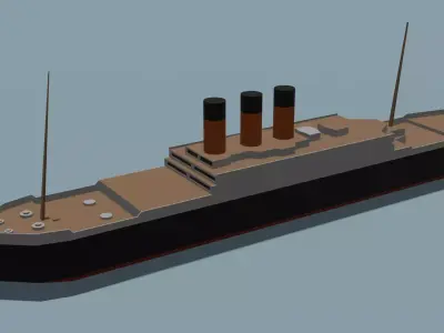 Titanic Low Poly ship 3D model