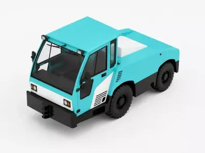 Aircraft Tow Tractor Airport Ground Support Asset 3D model