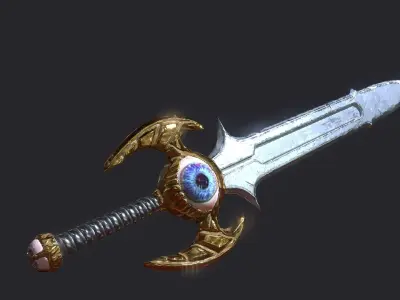 Fantasy Stylish Weapon- Eye Sword Free low-poly 3D model