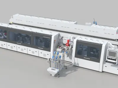 Heavy duty high-speed double end edge banding machine 3D model