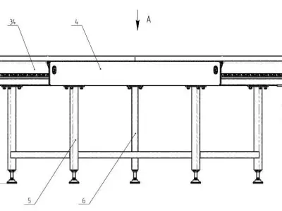 90 Degree Turning Belt Conveyor 800mm  Industrial CAD Model 3D model