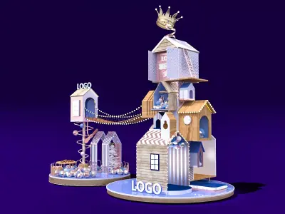 Christmas Christmas arrangement commercial design stage 3D model purchase
