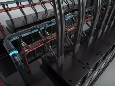 AI Data Center Liquid Cooling Cluster Rack System with PBR  3D model
