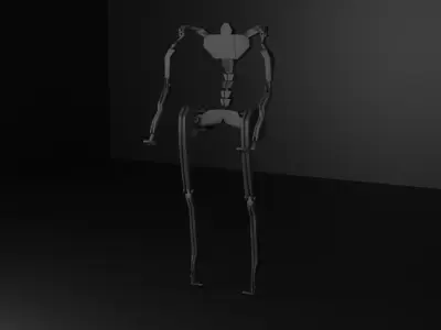 Exoskeleton skeleton Low-poly 3D model