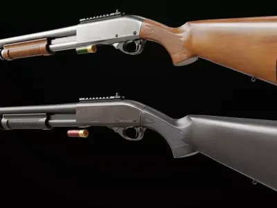 Shotgun Collection 01 All PBR Unity UE Textures 3D Model Pack