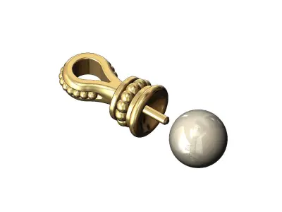 Beaded 6mm pearl pendant and charm 3D print model