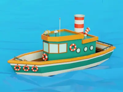 Ship Low Poly Low-poly 3D model