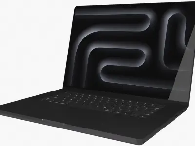 Apple MacBook Pro 16 M5 2025 Space Black Rigged 3D model
