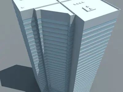 Modern Full Glass Building 87 3D model