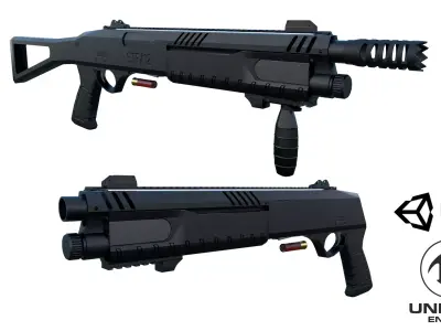 SHOTGUN STF 12  Low-poly 3D model
