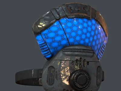 Gas mask helmet 3d model scifi Low-poly  Low-poly 3D model 69