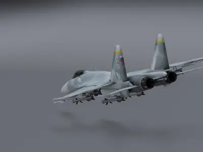 Su-33 Flanker-D Low-poly 3D model