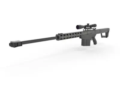 Barret M82 low poly Low-poly 3D model