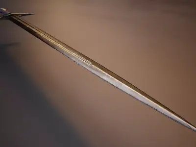 Medieval Sword Low-poly 3D model