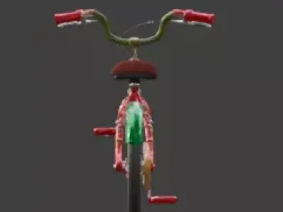Stylized Christmas Bicycle 3D Model Low-poly 3D model