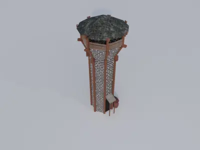 Medieval Archer Tower Low-poly 3D model